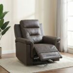 Nato 3+2+1 Seater Half Leather Recliner Set-Brown