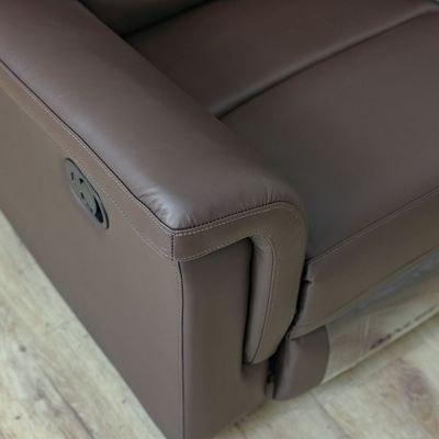 Nato 2-Seater Half Leather Recliner - Brown - With 2-Year Warranty - Image 4