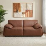 Tokishi 2-Seater Full Leather Sofa - Tan