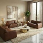 Tokishi 3+2+2 Seater Full Leather Sofa Set - Brown
