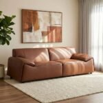 Tokishi 3-Seater Full Leather Sofa - Tan - With 2-Year Warranty