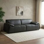Tokishi 3 Seater Full Leather Sofa - Dark Brown