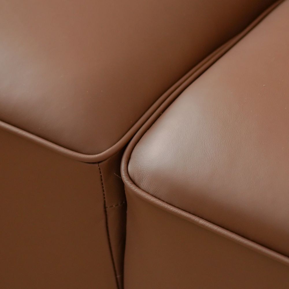 Tokishi 3-Seater Full Leather Corner Sofa - Tan - With 2-Year Warranty - Image 3