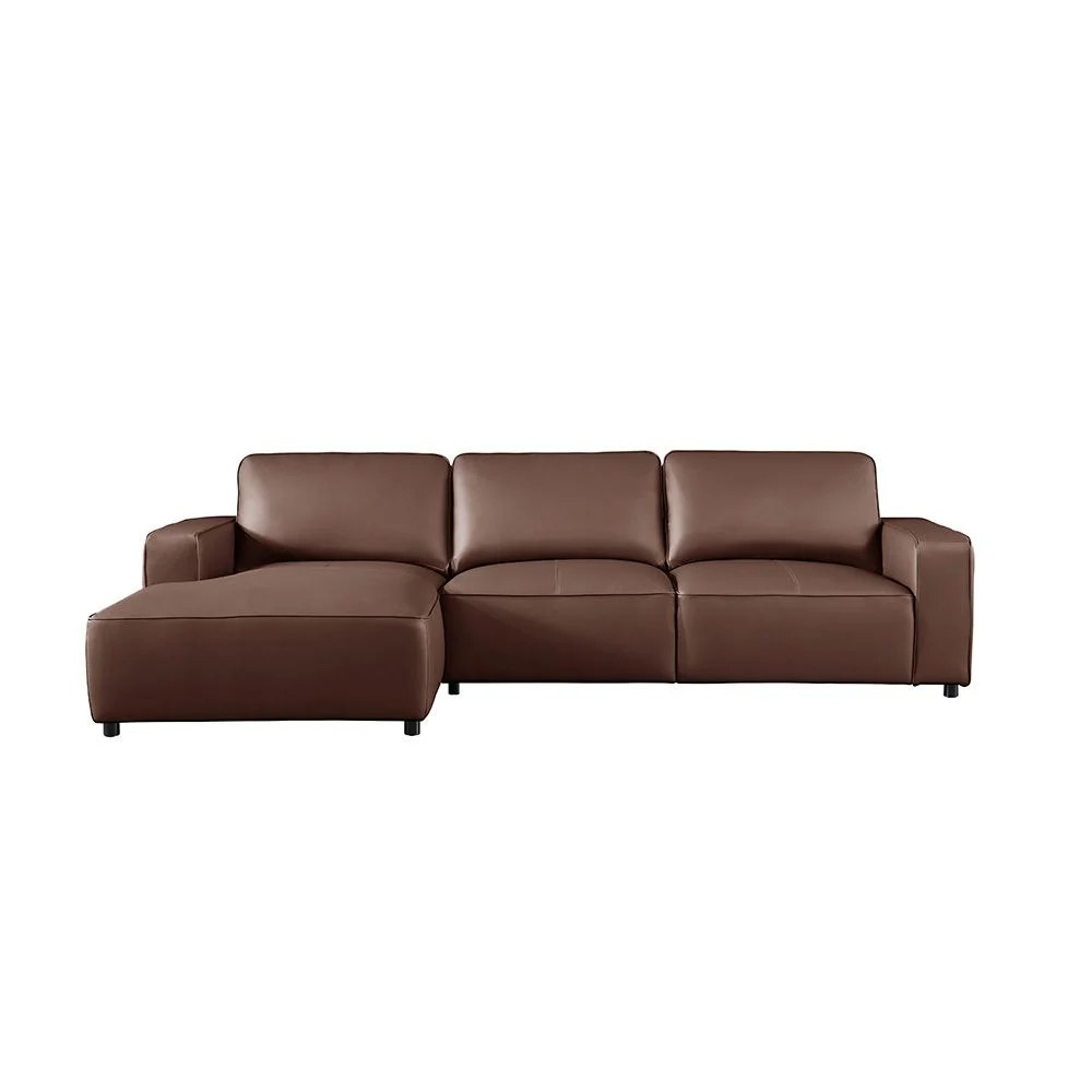 Tokishi 3-Seater Full Leather Corner Sofa - Tan - With 2-Year Warranty - Image 5