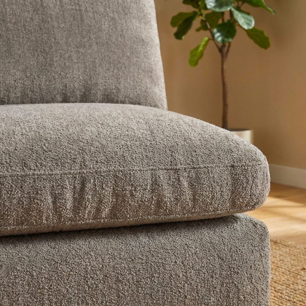 Neithan 1 Seater Armless Fabric Sofa-Taupe - Image 2