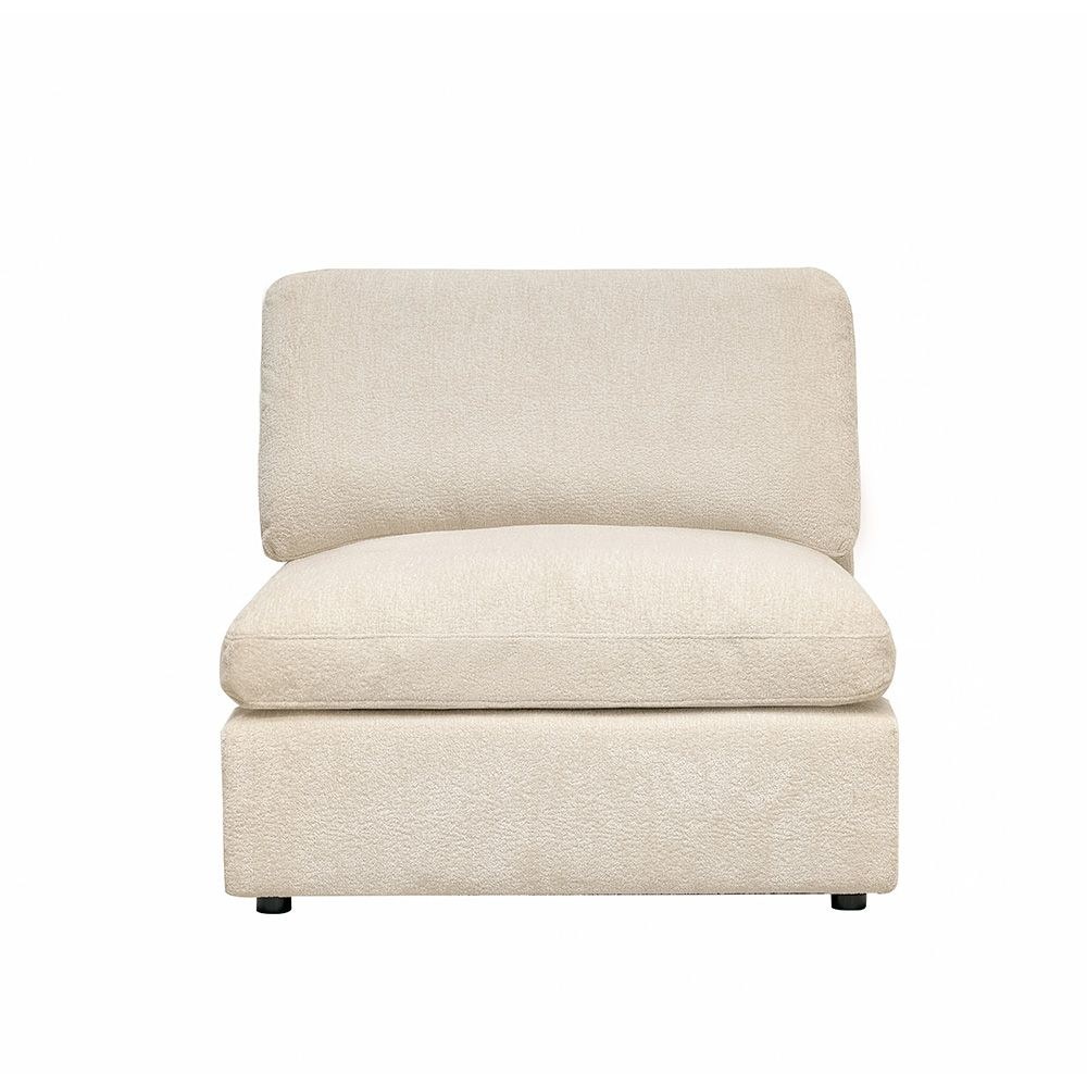 Neithan 1 Seater Armless Fabric Sofa-Beige - Image 2