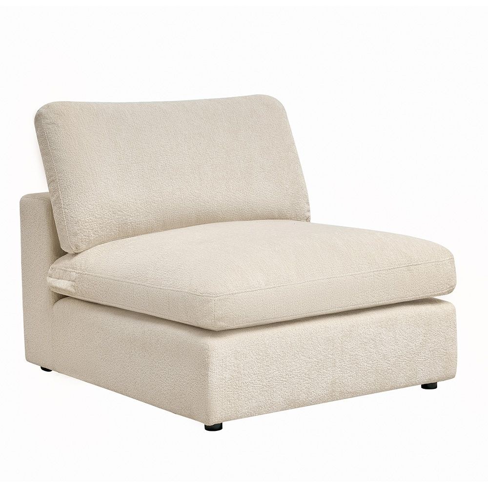 Neithan 1 Seater Armless Fabric Sofa-Beige - Image 3