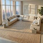 Neithan 10 Seater Fabric Modular Sofa Set + Ottoman- Beige