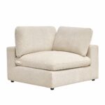 Neithan Corner Wedge Sofa - Beige - With 2-Year Warranty