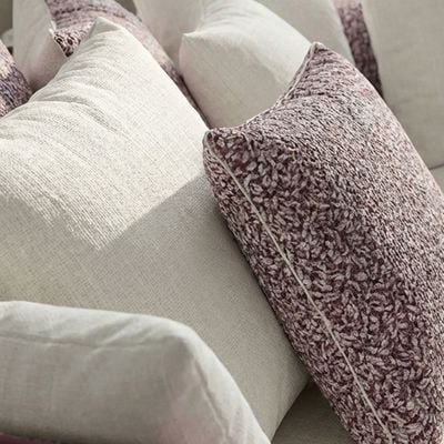 Hadley 6-Seater Sectional Corner Fabric Sofa - Beige/Cherry - With 2-Year Warranty - Image 4