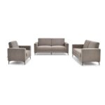 Theodora 3+2+1 Fabric Sofa Set With USB Port - Dark Grey