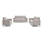 Theodora 3+2+1 Fabric Sofa Set W/ USB Port- Light Grey - With 2-Year Warranty