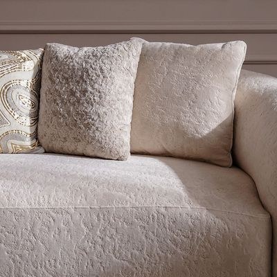 Zairah 3-Seater Fabric Sofa - Beige - With 2-Year Warranty - Image 3