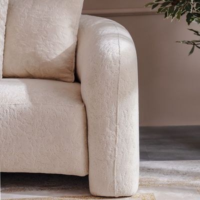 Zairah 3-Seater Fabric Sofa - Beige - With 2-Year Warranty - Image 5