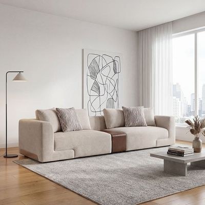 Vance 4-Seater Fabric Sofa - Beige - With 2-Year Warranty - Image 2