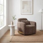 Vance 1 Seater Fabric Sofa-Brown