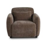 Vance 1 Seater Fabric Sofa-Brown