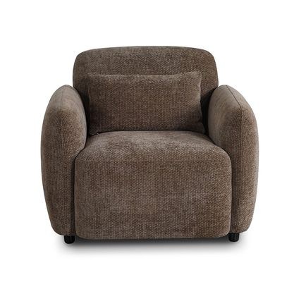 Vance 1 Seater Fabric Sofa-Brown - Image 3