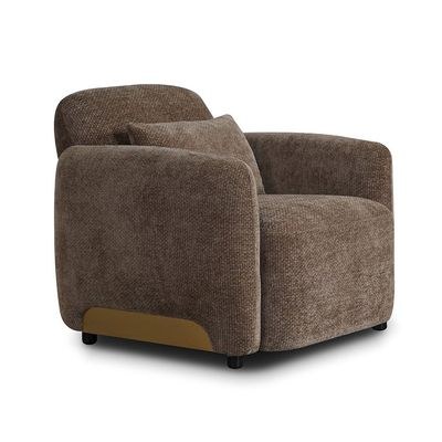 Vance 1 Seater Fabric Sofa-Brown - Image 4