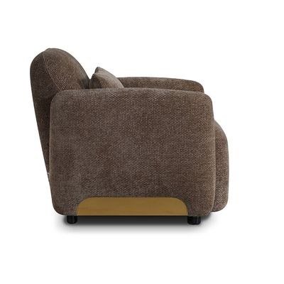 Vance 1 Seater Fabric Sofa-Brown - Image 5