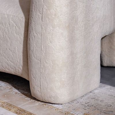 Zairah 1 Seater Fabric Sofa-Beige - Image 5