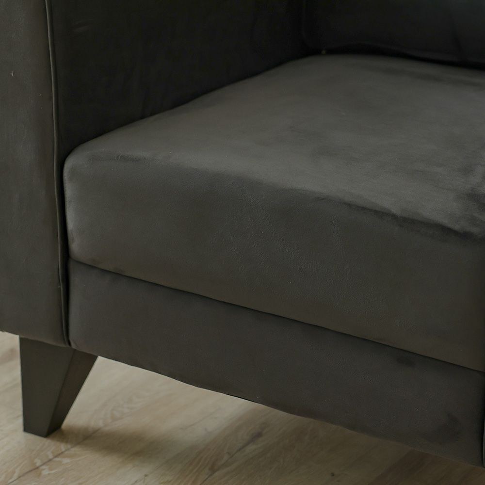 Rilon 1 Seater Fabric Sofa - Dark Grey - Image 4