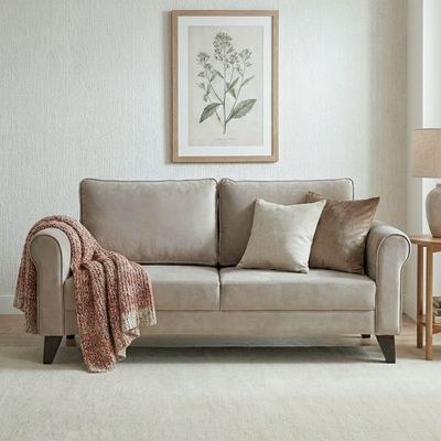 Rilon 3 Seater Fabric Sofa - Beige - Image 3