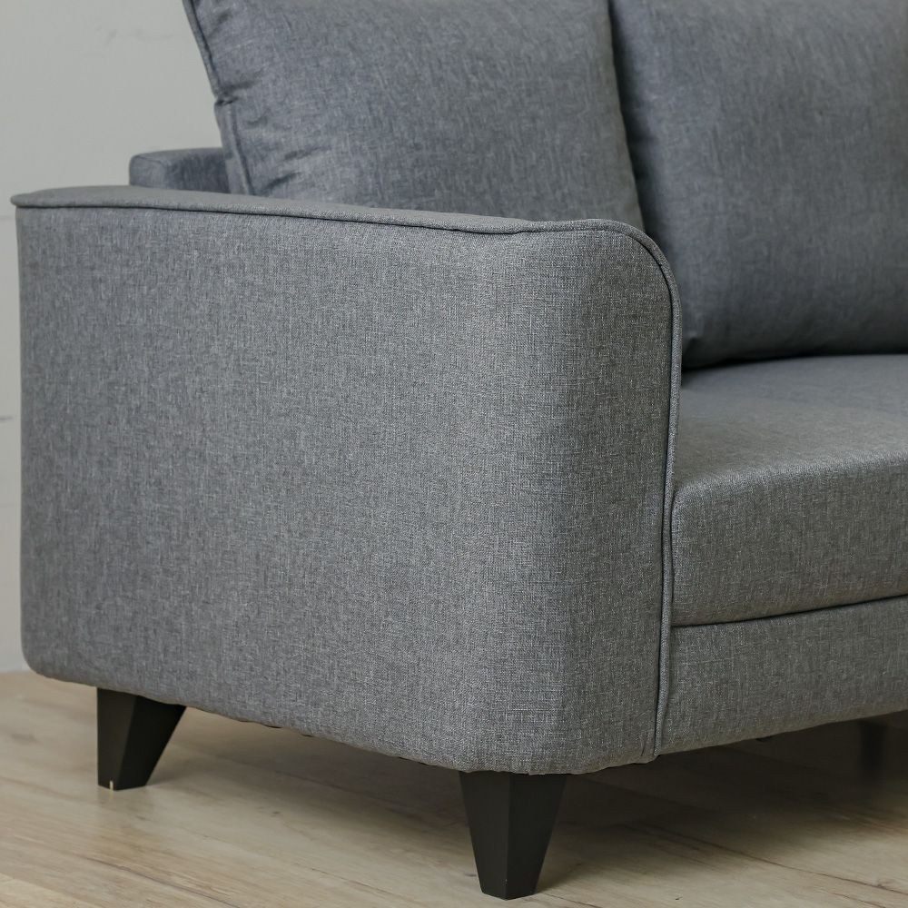 Munet 3 Seater Fabric Sofa - Grey - Image 4