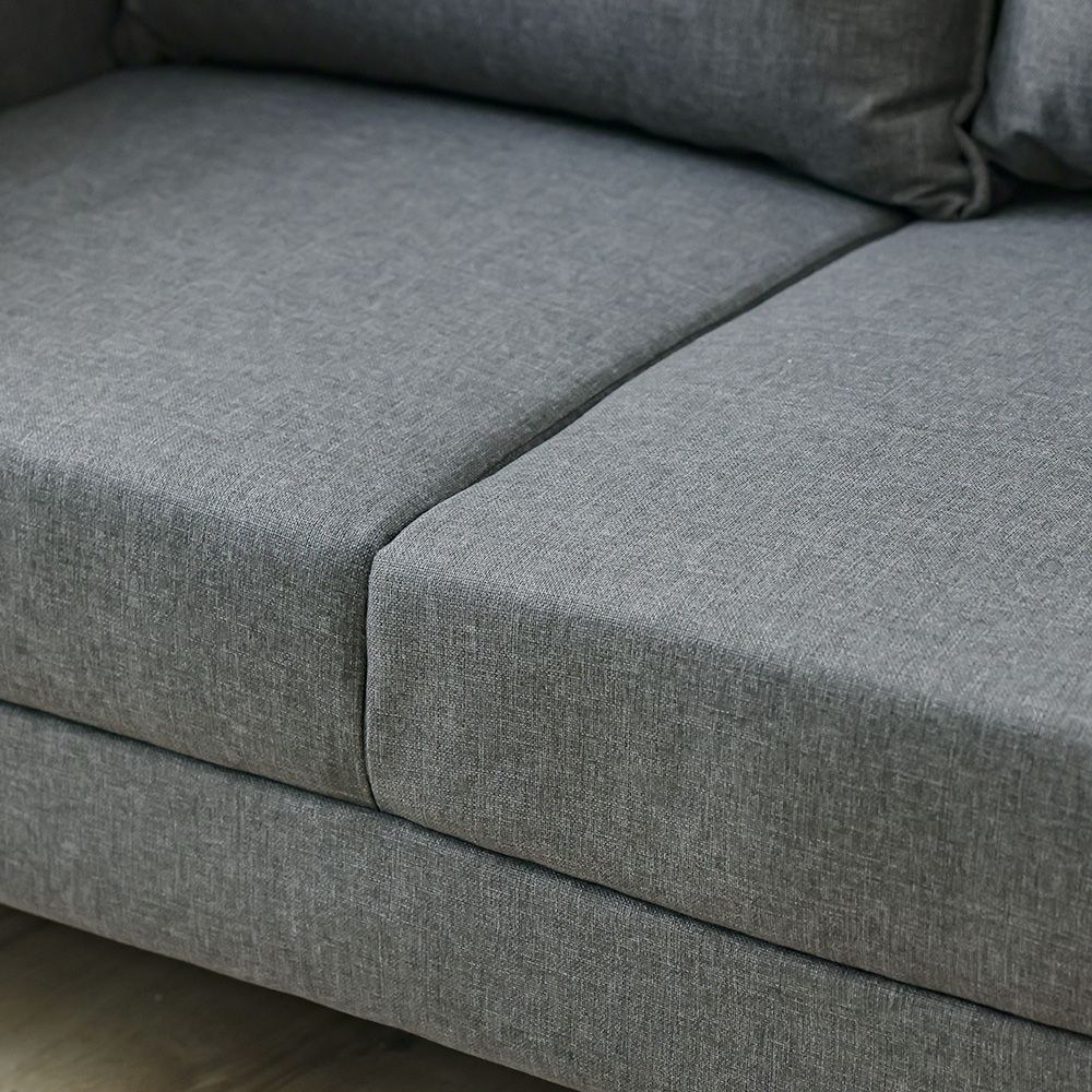 Munet 3 Seater Fabric Sofa - Grey - Image 5
