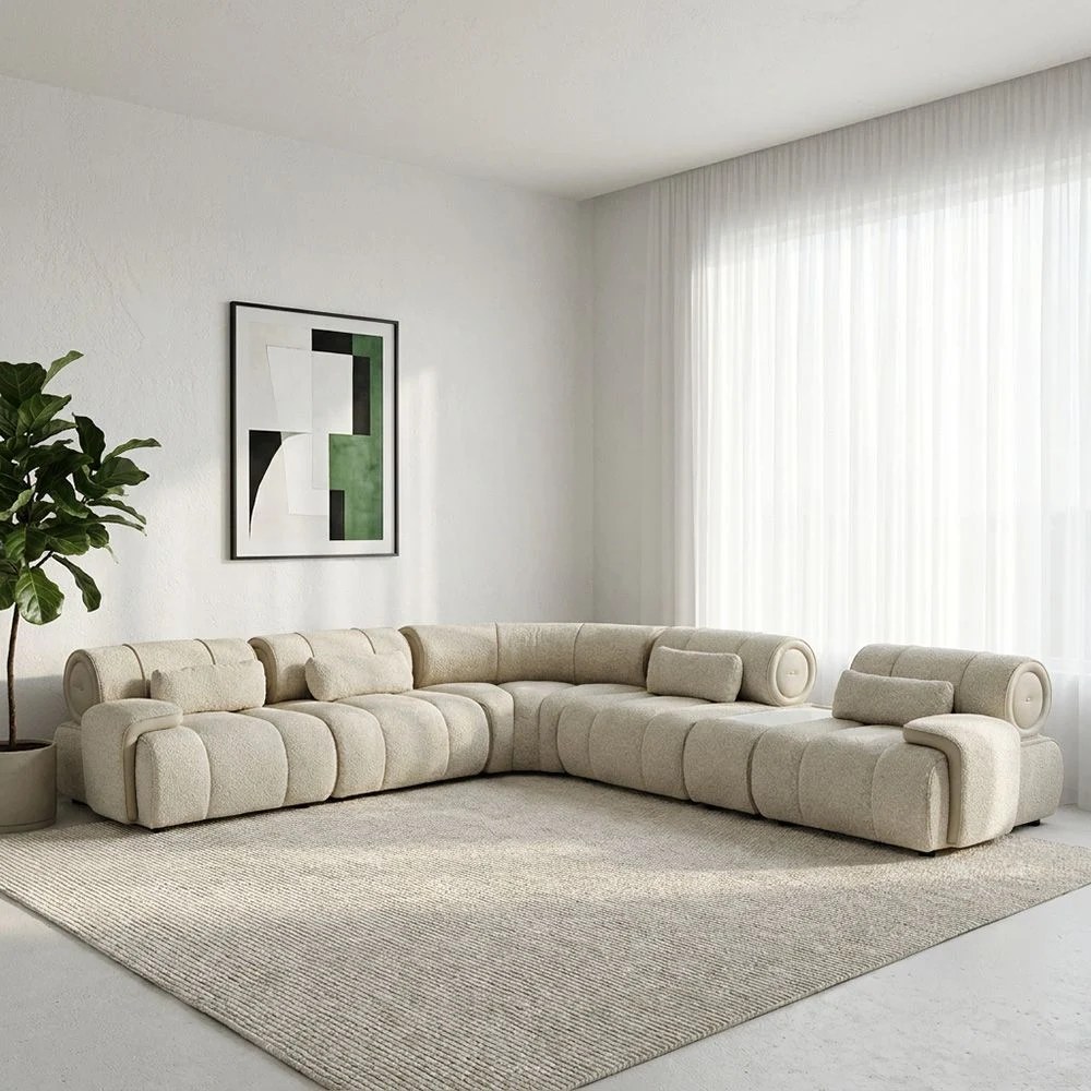 Arden Sectional Corner Fabric Sofa -Beige