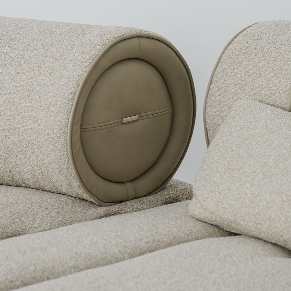 Arden Sectional Corner Fabric Sofa -Beige - Image 3