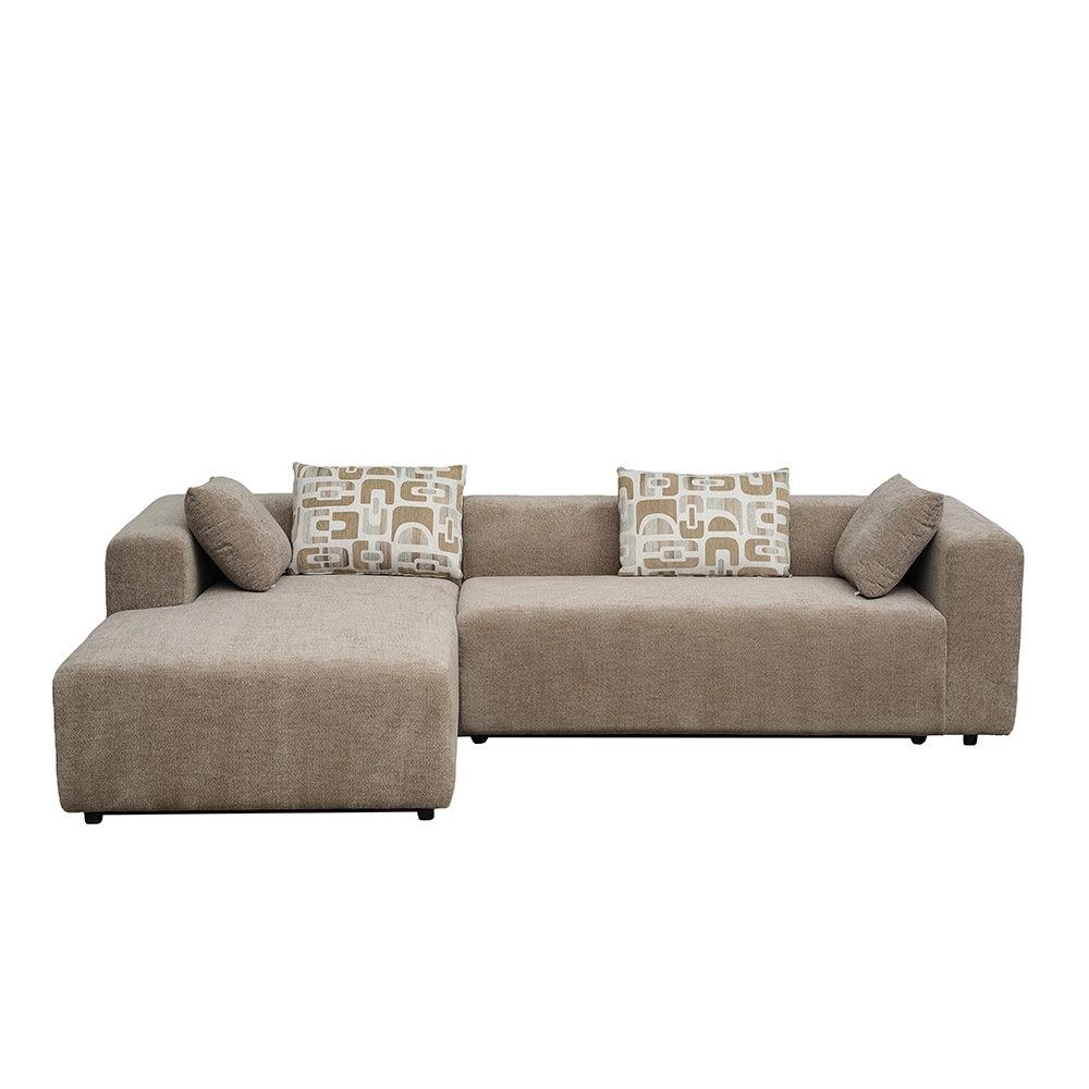 Velora Fabric Left Corner Sofa Bed - Brown - Image 2