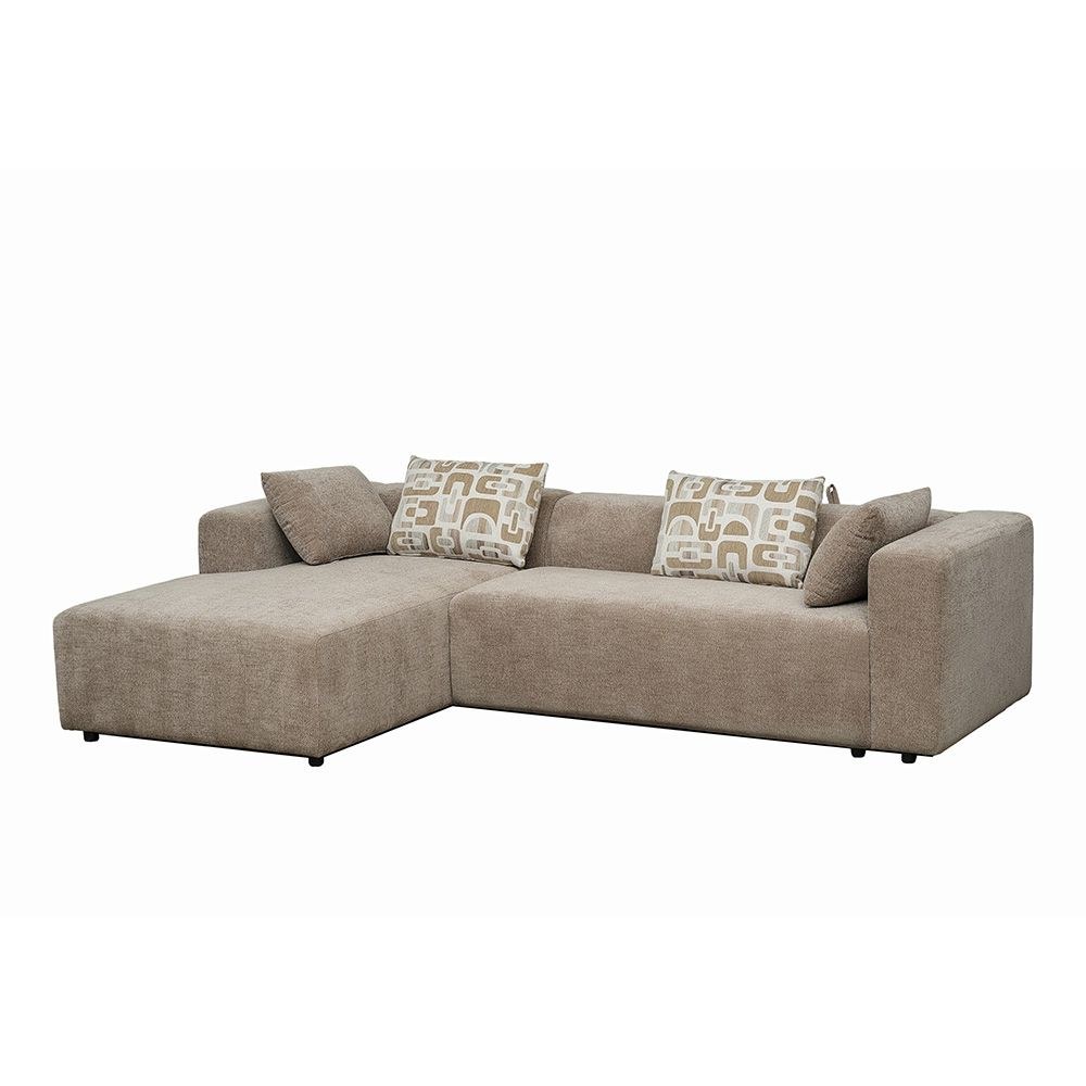 Velora Fabric Left Corner Sofa Bed - Brown - Image 3