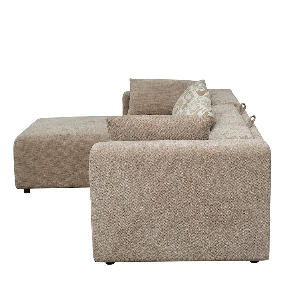 Velora Fabric Left Corner Sofa Bed - Brown - Image 5