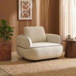 Brenna 1 Seater Fabric Sofa - Beige