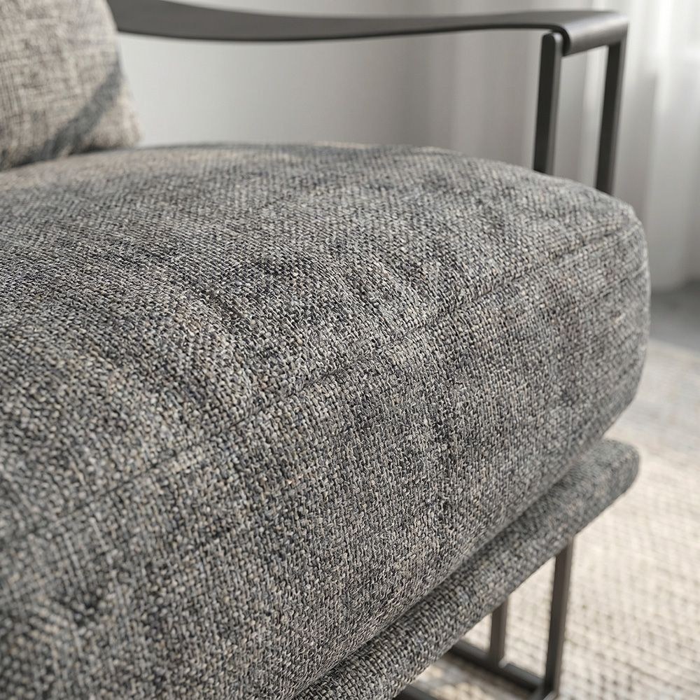 Kena 1-Seater Fabric Accent Chair - Dark Grey/Black - With 2-Year Warranty - Image 3