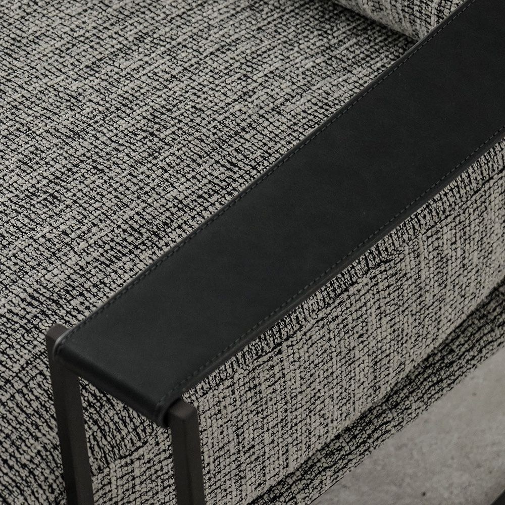 Kena 1-Seater Fabric Accent Chair - Dark Grey/Black - With 2-Year Warranty - Image 5