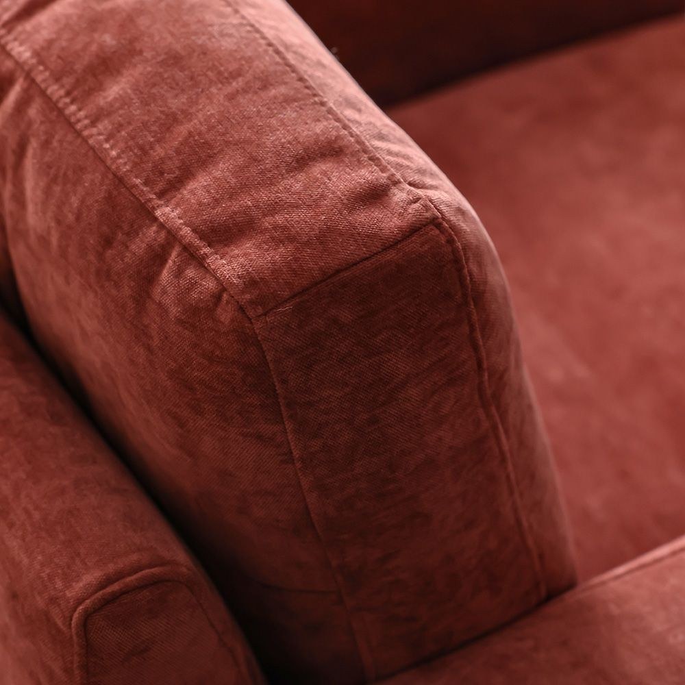 Benji 1 Seater Fabric Sofa - Red - Image 4