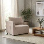 Benjo 12 Seater C Shape Fabric Modular Sofa Set + Ottoman- Champange