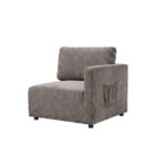 Benjo 1 Seater Right Arm Fabric Modular Sofa - Brown