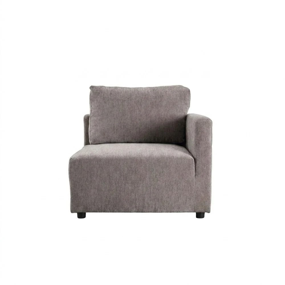 Benjo 1 Seater Right Arm Fabric Modular Sofa - Brown - Image 3