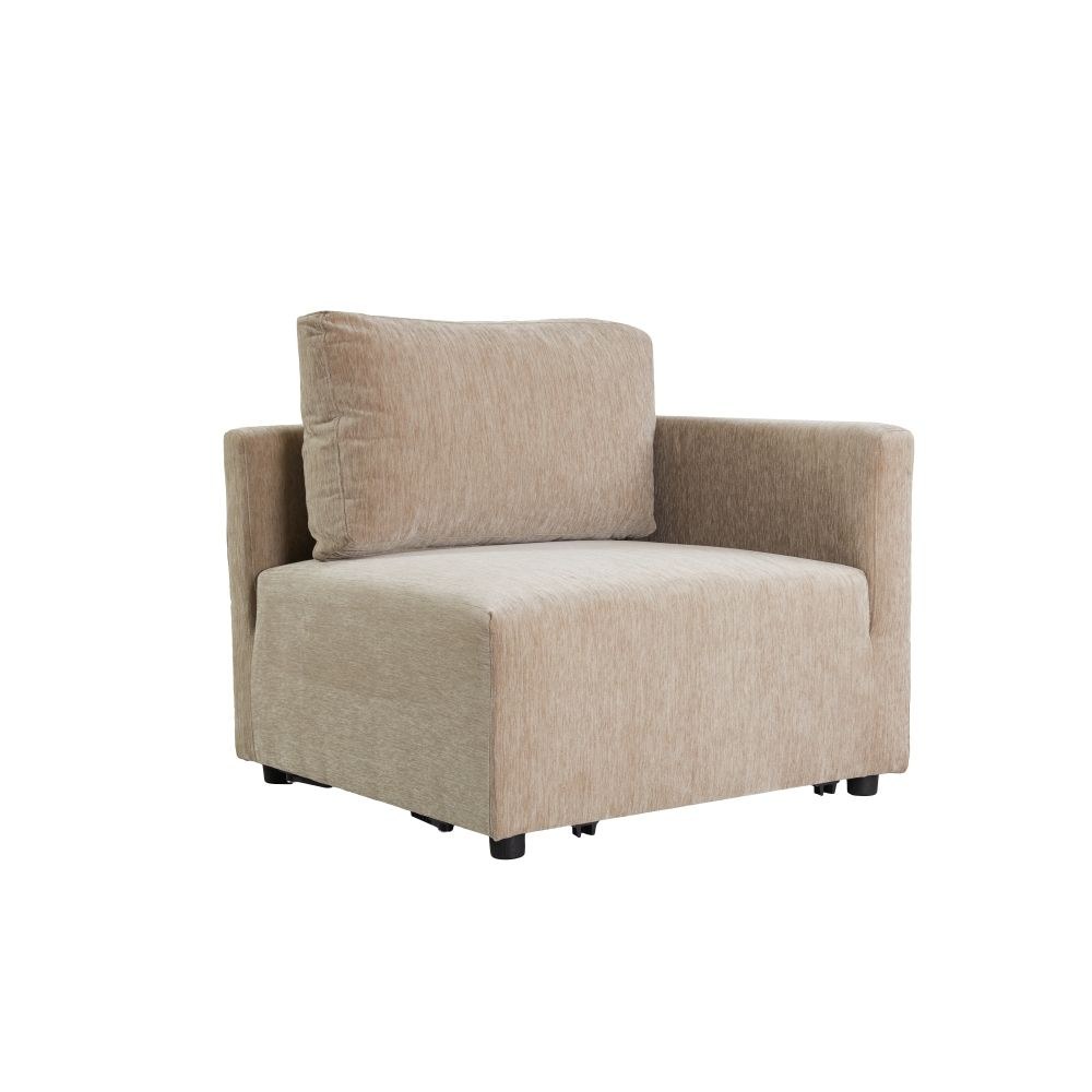 Benjo Corner Wedge Fabric Modular Sofa - Champagne - With 2-Year Warranty - Image 2