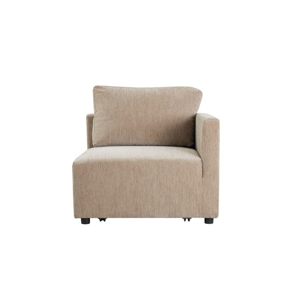 Benjo Corner Wedge Fabric Modular Sofa - Champagne - With 2-Year Warranty - Image 3