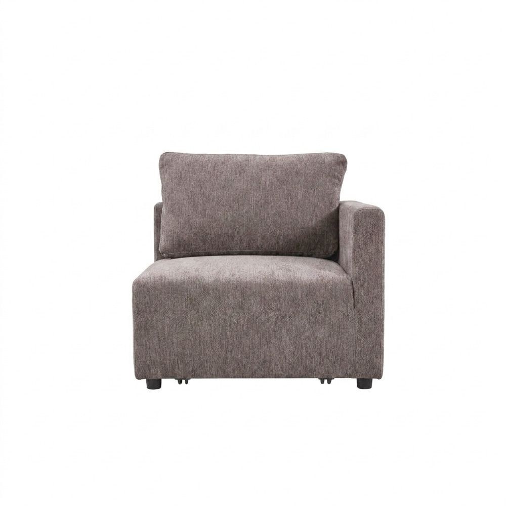 Benjo Corner Wedge Fabric Modular Sofa - Brown - Image 3