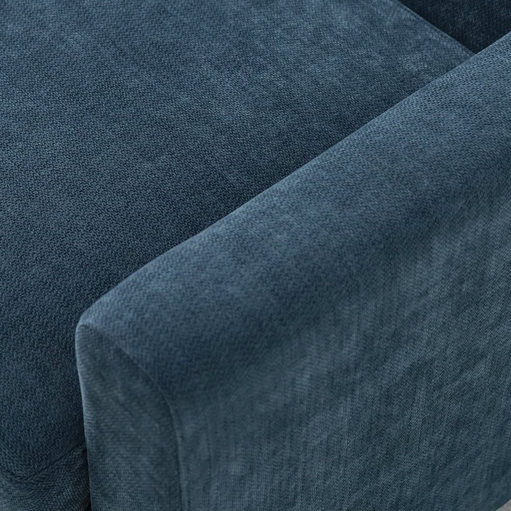 Darion 3-Seater Fabric Left Corner Sofa Bed with Storage - Blue - With 2-Year Warranty - Image 4