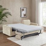 Darion Fabric Right Corner Sofa Bed With Storage - Beige