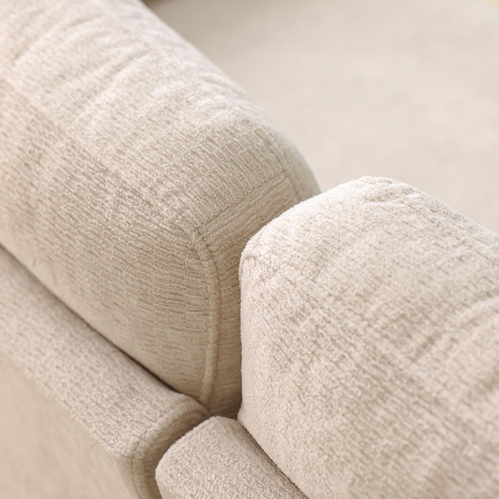 Arjun 3-Seater Fabric Sofa - Beige - With 2-Year Warranty - Image 2