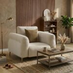Draven 1 Seater Fabric Sofa - Light Brown