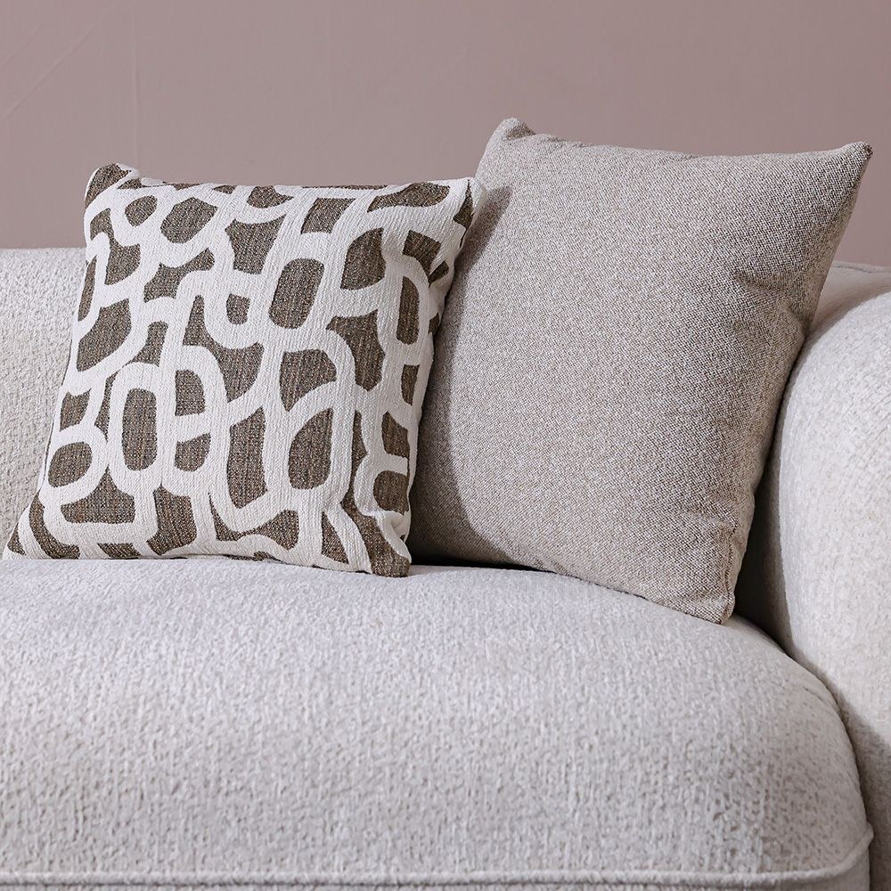 Devina 2 Seater Fabric Sofa - Light Brown - Image 4