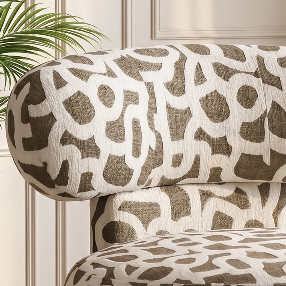 Devina 1 Seater Fabric Sofa - Beige/Brown - Image 2